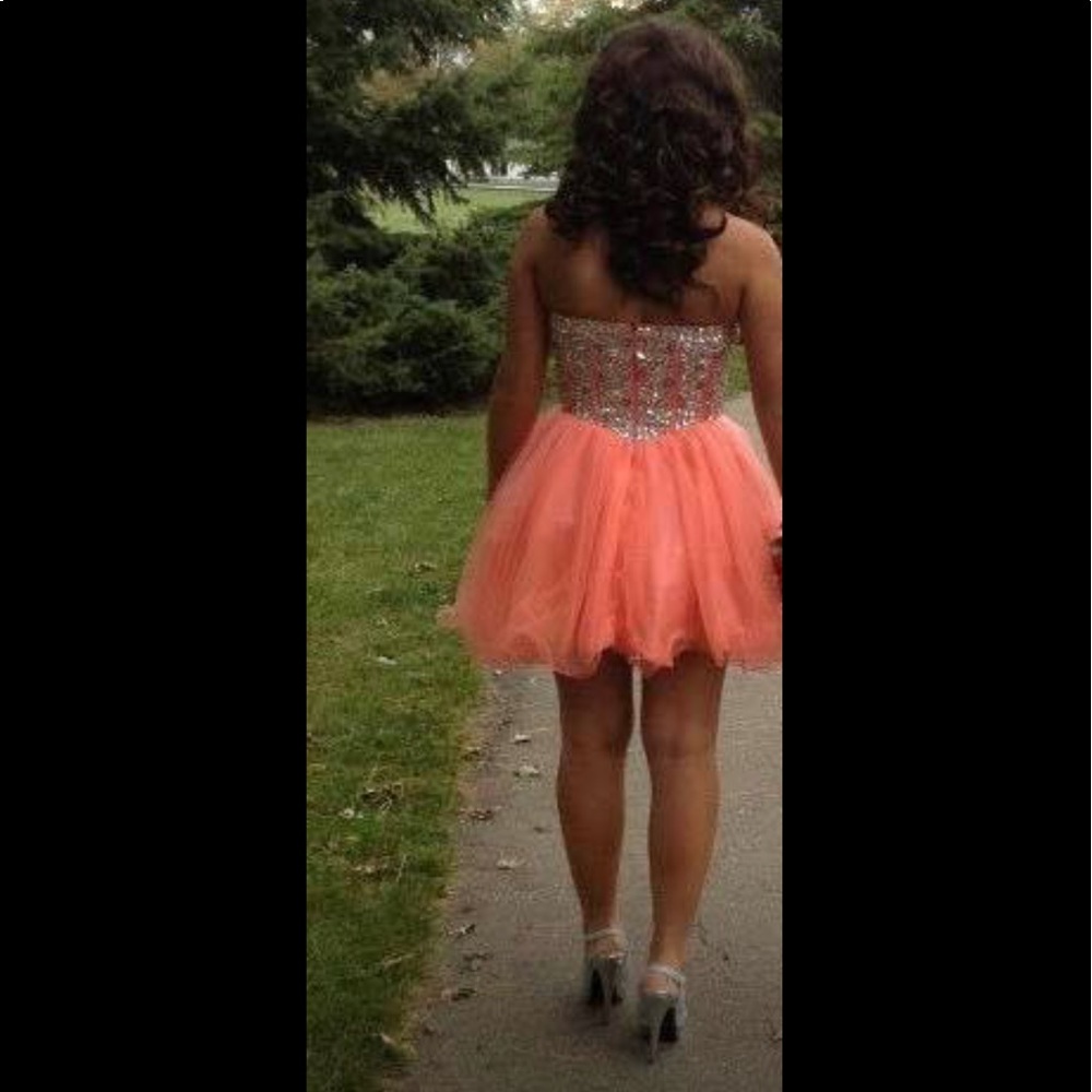 Coral colored homecoming dress